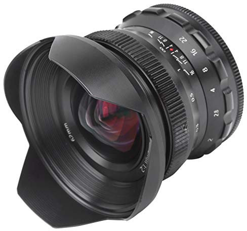 Qukaim Obiettivo fisheye grandangolare F2 da 12 mm, con grande apertura a fuoco fissa per Canon M3/M5/M6, ideale per fotografia di paesaggi, F2 da 12 mm, ottica