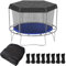 Housse d'ombrage de Trampoline, 305cm Housse de Protection Solaire pour Trampoline, Résistant aux UV, Toit Pare-Soleil pour Trampolin 8 poteaux, Accessoires Trampolin