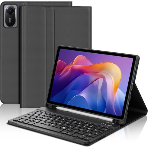 WAVATA Tastatur für Xiaomi Redmi Pad 2 11 2025/Redmi Pad SE 2023, Hülle mit Tastatur für Redmi Pad 2 Magnetische Bluetooth Abnehmbare QWERTZ Layout, Schwarz