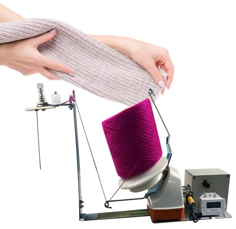 Electric Yarn Ball Winder Machine - Automatic 500g/17oz Large Capacity Yarn Spinner for Crocheting & Knitting - Portable Yarn Cake & Twine Winder (Red)(Red)