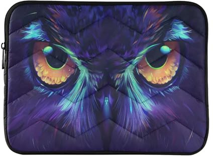Laptop-Hülle, niedliche Computertasche, violette Eule, Laptop-Schutzhülle, Notebook-Tasche, 38,1 - 40,6 cm (15 - 16 Zoll)