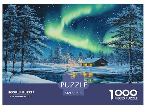 Northern Lights Jigsaw Puzzles for Adults Gifts 1000 Pieces Challenging Games Home DecoRation Brainteasing Polar Auroras Jigsaw Puzzle for Adults 70x50cm/1000pcs