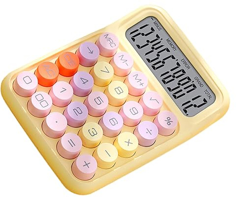 Qcwwy Mechanical Keyboard Calculator, Spill Resistant Abs Structure With Colorful Keycaps, For Home And School Usage (Lemon Yellow)