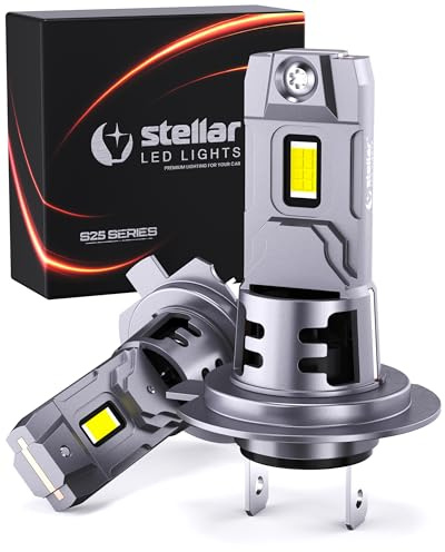 Stellar Lampe H7 – 6500K Diamond White, +200% Helligkeit, 1:1 Halogen Größe, Halogen-Brenner-Ersatz, CANBUS Ready, IP68 Wasserdicht, 3-Min Plug & Play, 1 Jahre Garantie, 1 Paar