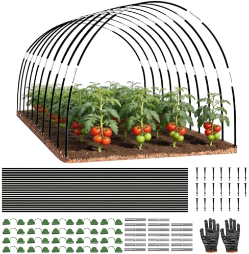 Arceau Serre Tunnel 30 tiges Fibre Verre Plate-Bande surlevee | Pour Plate-Bande Surélevée, Arches Amovibles et Réutilisables, Protection des Légumes, Fruits et Plantes, Pour Jardin