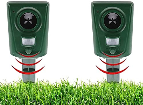 2X Repellente per Gatti,Dissuasore per Uccelli,Impermeabile IP44,Disuasore Ultrasonico,Repellente per Topi,Cani,Roditori,Volpi