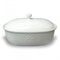 Brottopf, Brotkasten oval mit Lilie 36 x 25 x 20 cm hoch cremeweis Brot backen Rezepte Küche Dekoration