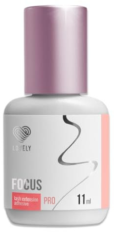 LOVELY colle pour cils FOCUS (11ml, couleur : NOIR) colle ultra-rapide, temps de séchage : 0,5 secondes, 8 semaines d'adhérence, pour des extensions de cils professionnelles, Extension Glue