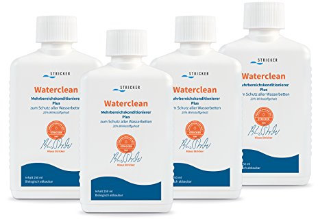 STRICKERCHEMIE WATERCLEAN 4 x 250 ML FLASCHE KONDITIONIERER FÜR WASSERBETT WASSERBETTEN WASSERBETTENPFLEGE WASSERBETTENZUBEHÖR