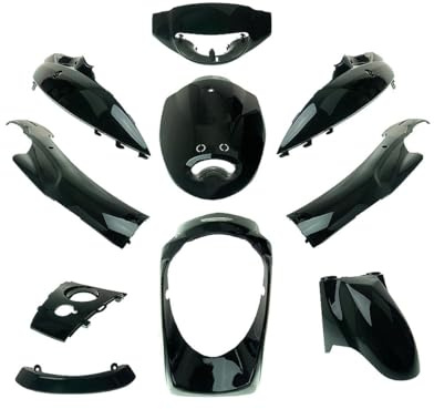 2EXTREME Roller Verkleidungskit schwarz 10tlg kompatibel mit Znen ZN50QT-11 | Set schwarz: Front-/Heckverkleidung, Lampenmaske, Schutzblech; kompatibel mit Znen ZN50QT-6, BAOTIAN BT49QT-9, BENZHOU YY50QT