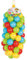 pilsan pelotas baño 06405, 100 Juego pelotas multicolores 6 cm diámetro empaquetado en Red