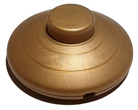 Fußtretschalter Gold AN/AUS für Steh- und Tischleuchten – Ø 70 mm, 250V, 350W max.