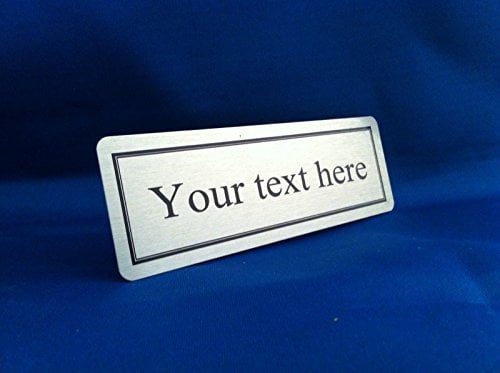 Name Plaque Office Door Sign Silver 120mm X 40mm Any Text Personalised