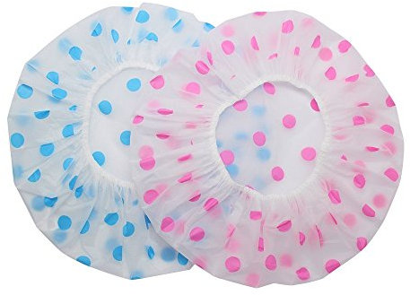 Garden Of Arts Shower Caps Waterproof Women Ladies Bath Cap for Long Hair Random Color (Pack of 3)