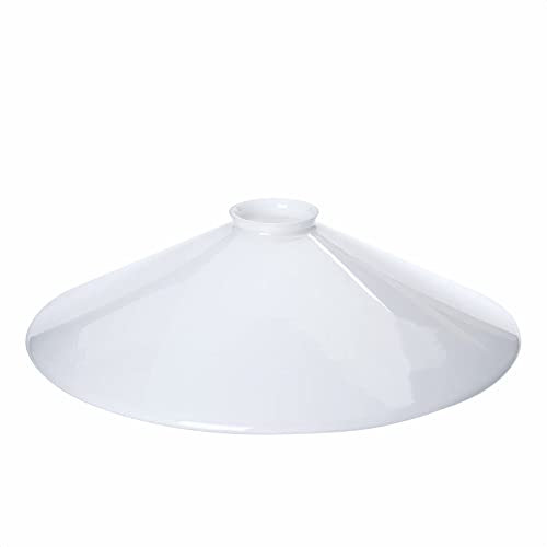 Lampenschirm Glasschirm Schusterschirm Opal glänzend Ø 30cm mit Rand für E27 Fassung