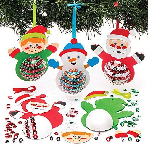 Baker Ross AR759 Pailletten-Dekorationssets, Weihnachtsfiguren, 3 Stück, sortiert