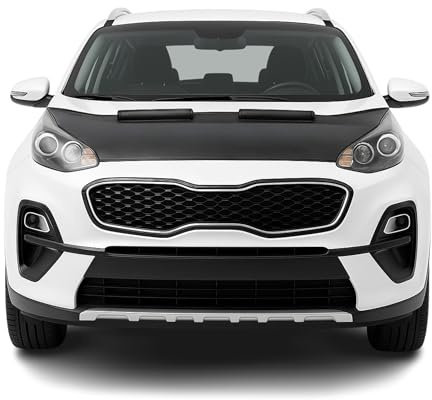 OMAC Haubenbra Halb für Kia Sportage QL 2017-2021 Vinyl Schwarz | Steinschlagschutz, fahrzeugspezifisches Design, Car Bonnet Bra