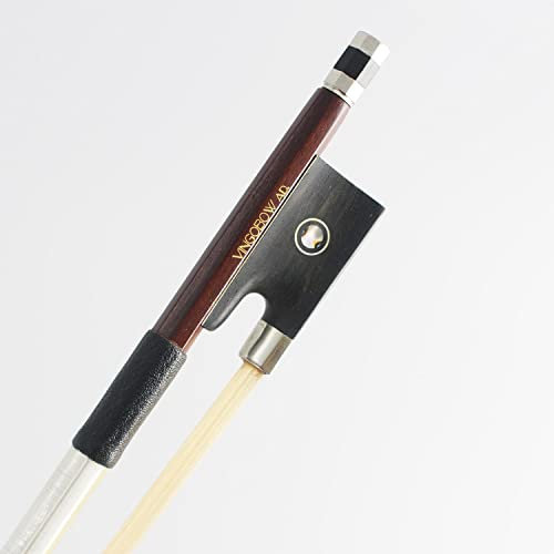 VINGOBOW Brasilien Holz Geigenbogen Geigen Geigenbogen (3/4) Größe 69 cm Ebenholz Frosch gut ausbalanciert süßer Klang natürliches Pferdehaar