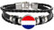 Holland Niederlande Flagge Geflochtenes Armband Leder Kette Kristall Armband Souvenir, Mode Handgemachtes Armband für Mann & Frau Besonderes Tagesgeschenk