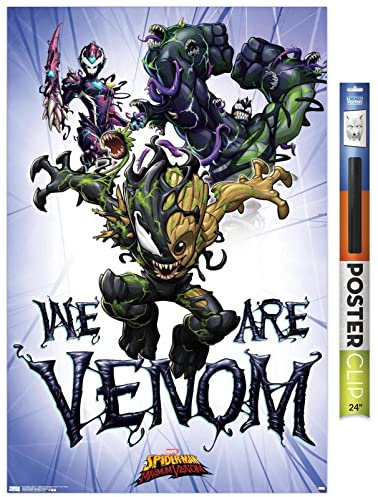 Trends International Marvel Comics TV – Spider-Man: Maximum Venom – We Are Venom Wandposter, 56,8 x 86,4 cm, Poster & Clip Bundle