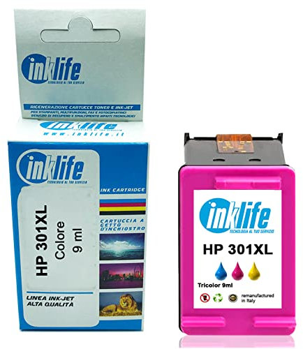 Inklife HP 301 XL Farbe Tintenpatrone für HP DeskJet 1000 1050 1500 2000 2050 2500 3000 3050 HP Envy Serie 4500 5500 und HP Officejet Serie 2 600 u. 4600 (XL).