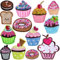 PAGOW 13 Stück bestickte Cupcake-Aufnäher, bunte Aufnäher zum Aufbügeln für Kinder, Kleidung, Jacken, Taschen, DIY, süße Stickerei, niedliche Nähen, Basteldekoration