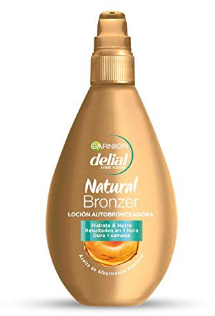 GARNIER DELIAL Natural Bronze Loción Autobronceadora para Cuerpo y Rostro con Vitamina E, Hidrata y Broncea sin Marcas - 150ml