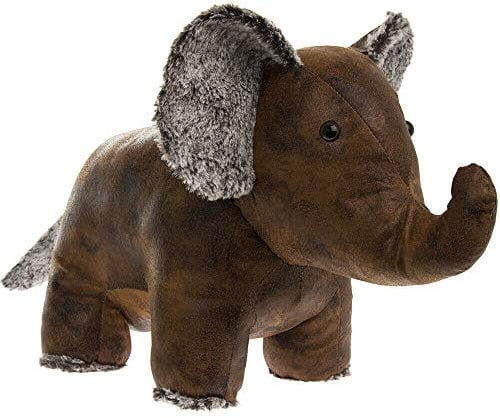 Assorted Doorstop Door Stop Stopper Filled Heavy Doorstop Faux Leather Novelty Wedge (Brown Elephant Doorstop)