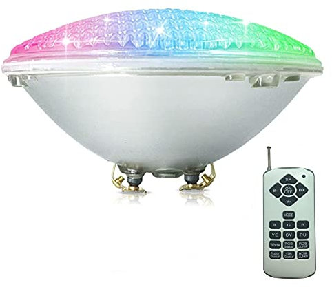 AMDHZ RGBW PAR56 Pool Bulbs, LED Swimming Pool Underwater Light 12V Waterproof IP68 W/Remote for Inground Pool Certificate CE ROHS FCC (Color : RGBW+remote control, Size : 45W)