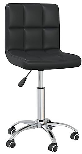 vidaXL Esszimmerstuhl Drehbar Schwarz Kunstleder