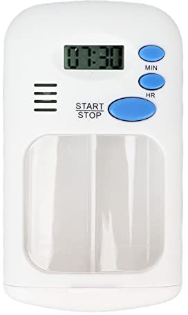 Electric Pills Organizer with Alarm Reminder Design, Smart Pill Dispenser, Portable Automatic 2 Grids Pill Organizer for Travel Home Use, Powered by 1pc LR44 Battery (Include Battery)