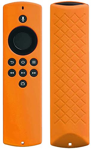CUSTODIA SILICONE COVER TELECOMANDO PROTETTIVA PER AMAZON FIRE TV STICK LITE 2020 ALEXA (Arancio)