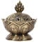 Räuchergefäß Vintage Lotus Form, Vintage Backflow Weihrauchbehälter Rückfluss Räucherschale mit Deckel für Zubehör, 6,9 x 7 cm(Bronze)