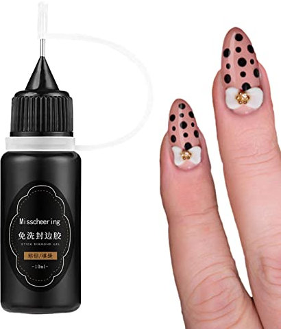 Voiakiu Colle Strass pour Ongles, Strass Colle Gel Nail Colle Stylo Résine Agent Polissage, Super Fort adhésif Colle Gel pour décorations d'ongles Diamants Bijoux