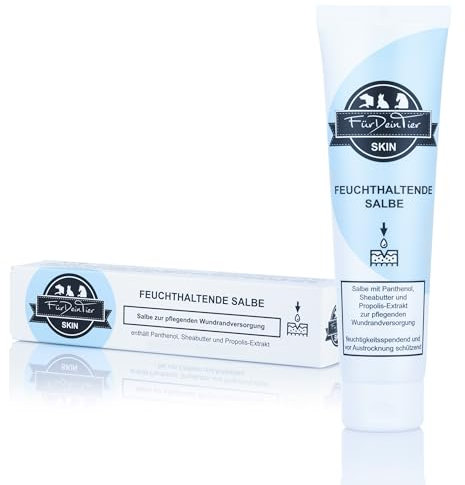 FürDeinTier Skin feuchthaltend | 100 ml Wundschutz- und Wundsalbe für Hunde, Katzen und Pferde geeignet | mit Propolis-Extrakt, Sheabutter, Panthenol