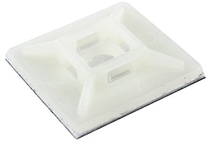 100 soportes adhesivos para bridas de cables de 28 mm x 28 mm x 5 mm