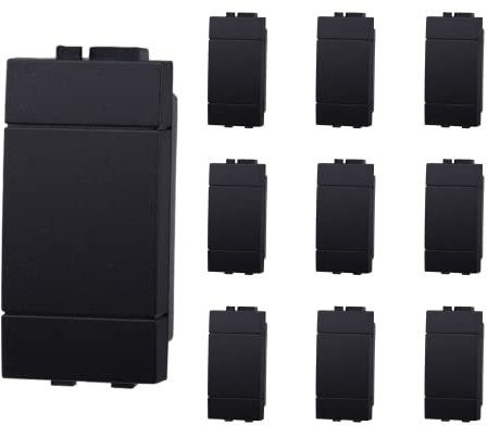 10 Pezzi Copriforo Falso Polo, Compatibile Con Bticino Living Light (Nero)