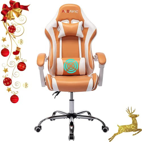 ALEAVIC Silla Gaming, Silla Gamer, Silla de Oficina Ergonómica Silla Racing con Respaldo Alto (Naranja)