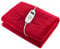 COSTWAY Electric Heated Throw Blanket, Extra Large Electric Over Blanket with 10 Heat Settings, 9-Hour Timer Function & Digital Remote, Machine Washable Luxury Flannel Heating Throw(Red,160x130cm)