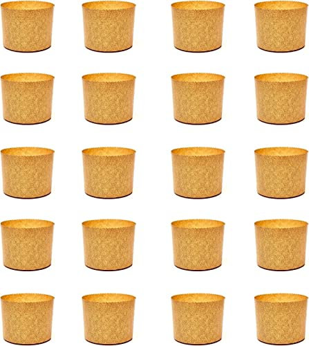Stampo Mini Panettone 100 gr - 20pz, Pirottini Panettone Professionale di Carta Naturale di Pura Cellulosa, Forme di Cottura per Panettoni 100 g, Resistente al Calore 200°C