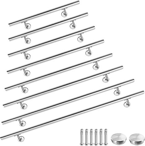 YRHome Corrimano in acciaio inox, 150 cm, ringhiera per scale, Ø 40 mm, da parete, per scale, in acciaio inox spazzolato, per balcone, seno, scale interne ed esterne