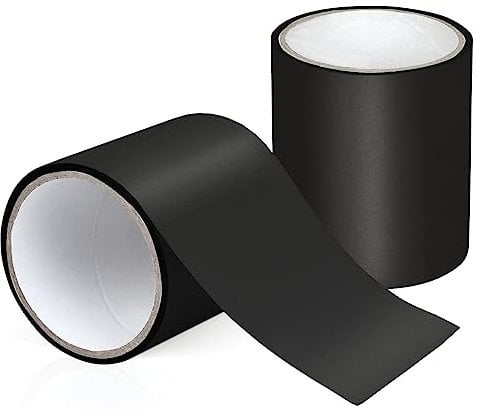Kcmell Tent Repair Tape, Black Waterproof Tape for PVC Coated Awning, Tents, Inflatable Swimming Pools, Roof, Tarpaulin, Gazebo, Canvas, Camping Repair Kit (10cm x 1.5m)