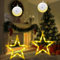 AUAUY Decorative da Finestra Luci di Natale, 2pz Sospese per Albero di Natale per Finestre, Bianco Caldo a Batteria 3 Modalità con Ventosa, per Decorazioni Natalizie per Feste di Nozze - Stella