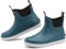 Rumkok Gummistiefel Herren Halbhoch, Grundlegend Wasserdicht Atmungsaktiv Stiefeletten, Anti-Rutsch Mode PVC Schwarz Chelsea-Stiefel, Gummistiefel Herren, Blau, 44 EU