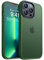 CANSHN Funda Mate para iPhone 13 Pro [Protección Militar] Funda Protectora Tacto Aterciopelado Mate Antirrayas Carcasa para iPhone 13 Pro 6,1 Pulgadas (Verde Oscuro)