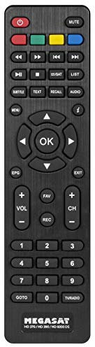 netshop 25 Fernbedienung für Megasat HD 200c V2, HD 310, HD 350, HD 370, HD 390, HD 644, HD 6000, HD 7000 Ersatzfernbedienung