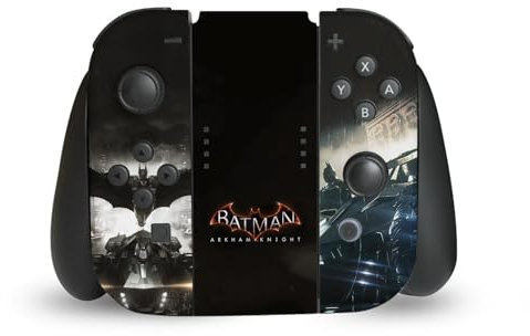 Head Case Designs Offizielle Batman Arkham Knight Schluessel Kunst Grafiken Vinyl Haut Gaming Aufkleber Abziehbild Abdeckung kompatibel mit Nintendo Switch Joy-Con Controller
