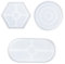 3 Stück Harztablettform Silikonformen für Harzgießen Rund Oval Sechseck Harzgießformen für Untersetzer Harz Tee Tablett Herstellung