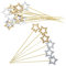 AWCIGG® 100 Stück Stern Cocktailspieße, Gold & Silber Star Hölzerne Cocktail Zahnstocher, Partyspieße Sticks für Hochzeit Geburtstag Weihnachten Ramadan Mubarak Eid Al Fitr Party Dekoration