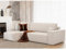 lestockdesign Canapé d'angle Lisa Convertible réversible Coffre Velours côtelé Beige
